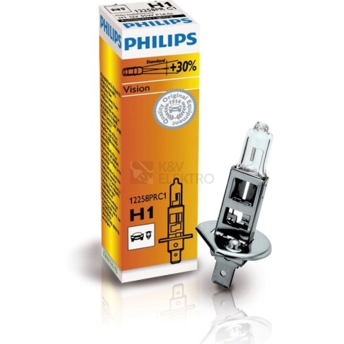 Autožárovka Philips Vision H1 12258PRC1 55W 12V P14,5s s homologací