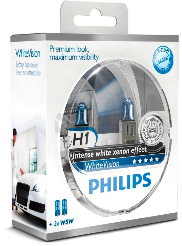 Obrázek produktu Autožárovky Philips WhiteVision 12258WHVSM 2ks H1 P14,5s 12V 55W s homologací 0