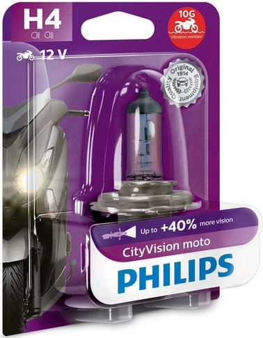 Autožárovka Philips CityVision Moto H4 12342CTVBW 60/55W 12V P43t-38 (pro motocykly) s homologací