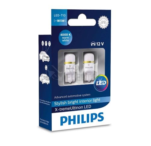 Obrázek produktu  LED Autožárovky Philips T10 W5W 127994000KX2 5W 12V W2,1x9,5d (v balení 2ks) 0