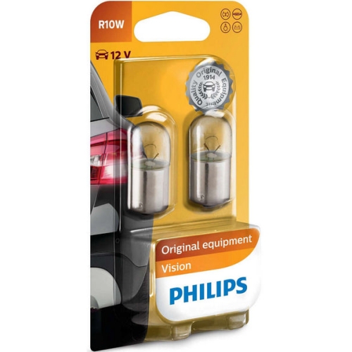 Levně Autožárovky Philips R10W 12814B2 10W 12V BA15s (v balení 2ks) s homologací