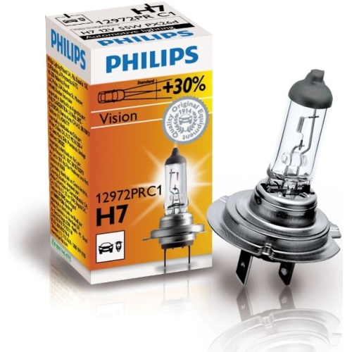 Levně Autožárovka Philips Vision H7 12972PRC1 55W 12V PX26d s homologací