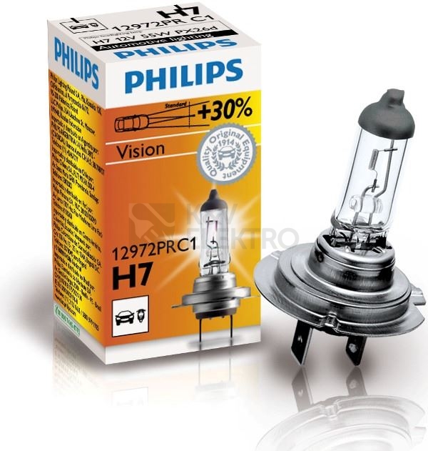 Obrázek produktu Autožárovka Philips Vision H7 12972PRC1 55W 12V PX26d s homologací 0