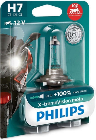 Obrázek produktu Autožárovka Philips X-treme Vision Moto H7 12972XVBW 55W 12V PX26d (pro motocykly) s homologací 0
