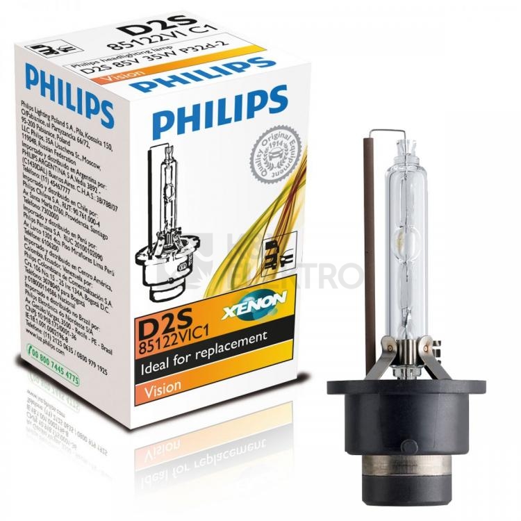 Obrázek produktu Výbojka xenonová Philips Vision D2S 85122VIC1 35W 85V P32d-2 s homologací 0