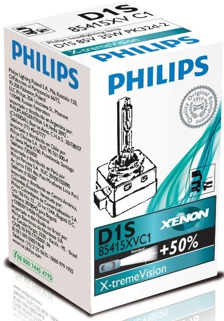 Výbojka xenonová Philips X-treme Vision D1S 85415XVC1 35W 85V PK32d-2 s homologací