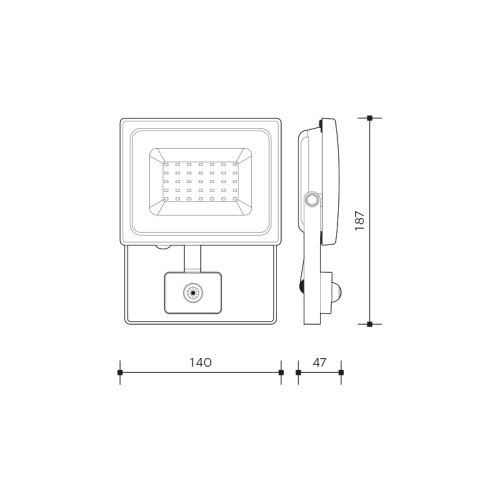 Reflektor LEDMED VANA SMD S LED 30W IP44 4000K LM32300008 s pohybovým čidlem