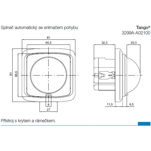 ABB Tango pohybové čidlo kouřová šedá 3299A-A02100 S2