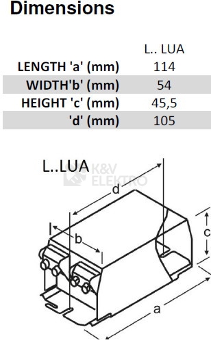 Obrázek produktu  Elektromagnetická tlumivka Helvar L36LUA 36W/230V 1