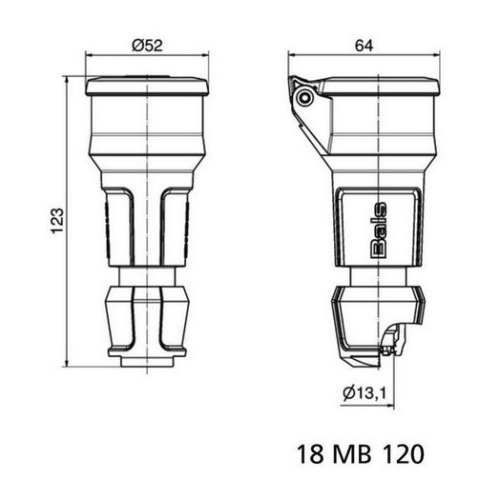 Spojka/zásuvka Bals 7490 230V/16A IP54