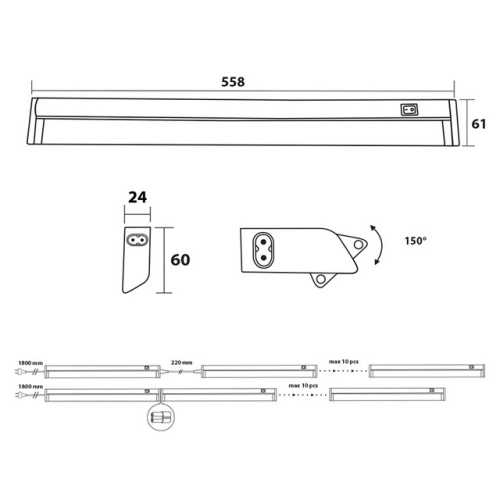 Kuchyňské LED svítidlo McLED Line 11W teplá bílá 2700K ML-443.035.87.0 (obrázek 9)