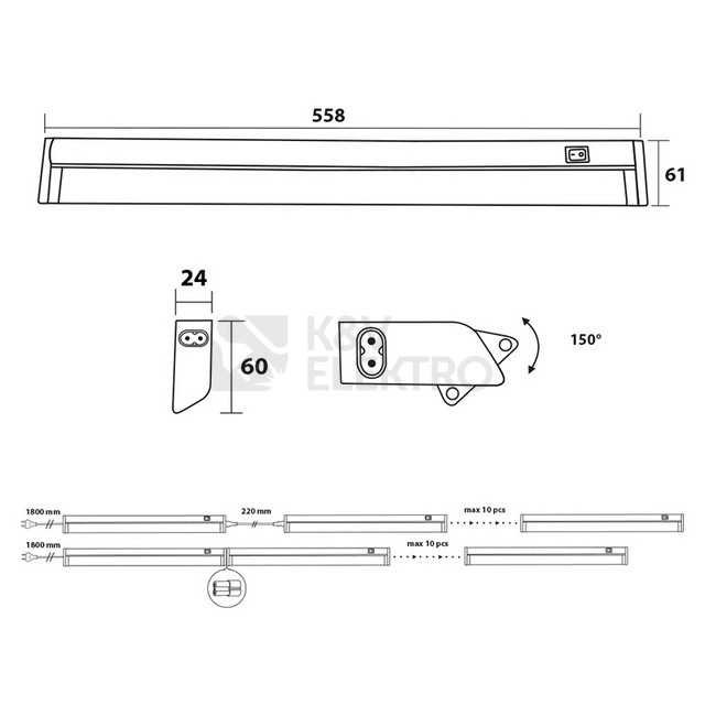 Obrázek produktu Kuchyňské LED svítidlo McLED Line 11W neutrální bílá 4000K ML-443.036.87.0 3