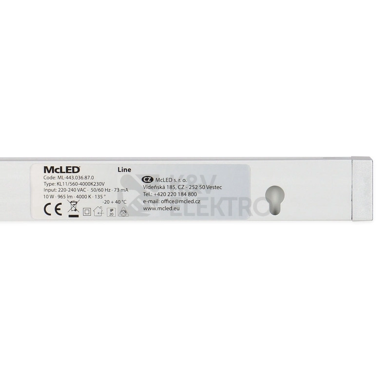 Obrázek produktu Kuchyňské LED svítidlo McLED Line 11W neutrální bílá 4000K ML-443.036.87.0 4
