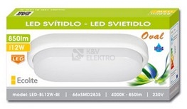Obrázek produktu LED svítidlo Ecolite OVAL 18W/1300lm 4000K IP54 šedý LED-BL18W-SED 1
