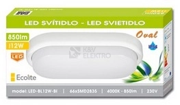 Obrázek produktu LED svítidlo Ecolite OVAL 18W/1300lm 4000K IP54 šedý LED-BL18W-SED 1