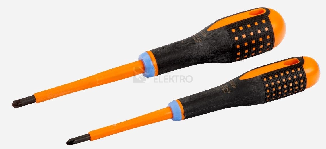 Obrázek produktu Sada elektrikářských šroubováků 2-dílná PZ1 a PZ2 Bahco ERGO BE-9890S izolované VDE 1000V 0
