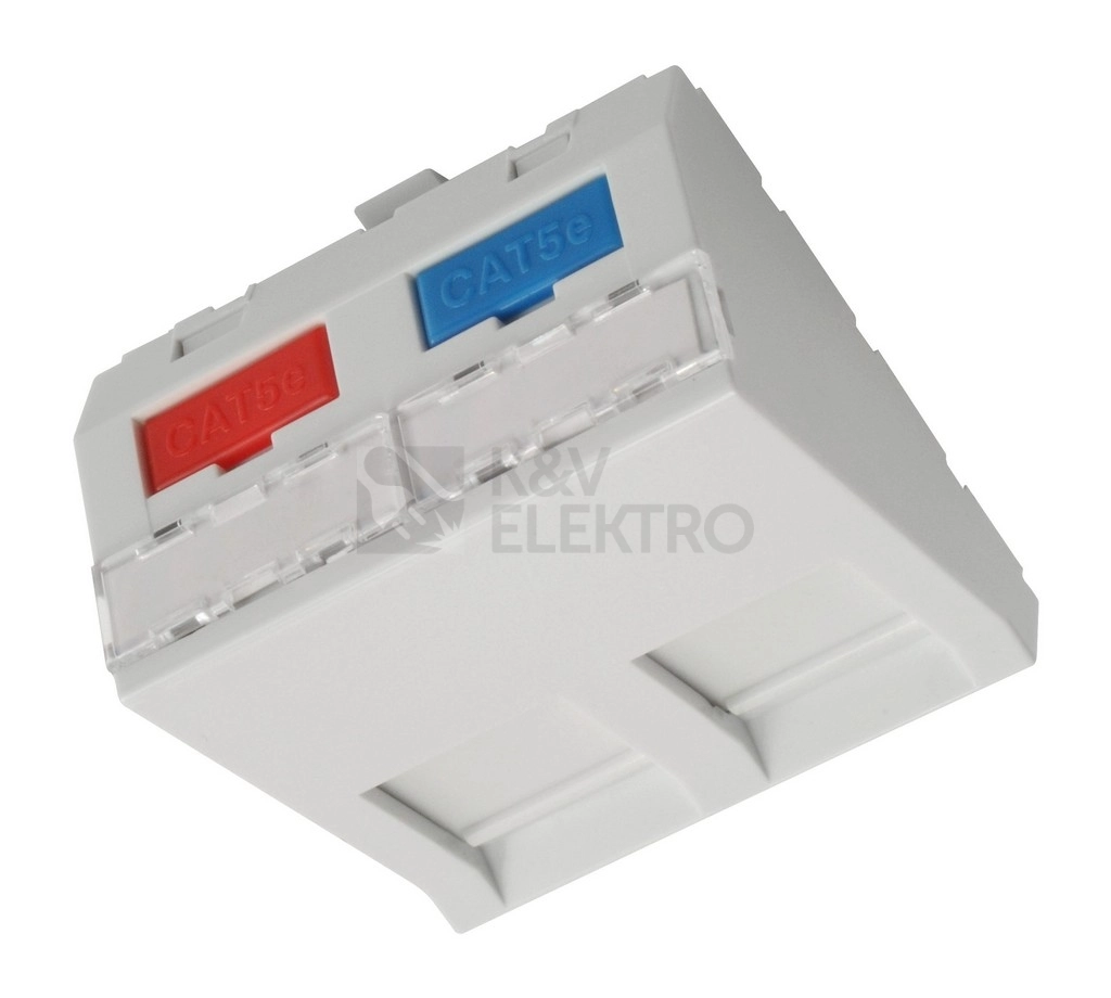 Obrázek produktu Držák/modul Solarix SXF-M-2-45-WH-U pro 2 keystone šikmý 0