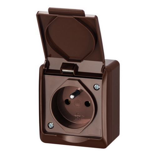 Zásuvka IP44 Famatel Galatea hnědá 5321-06
