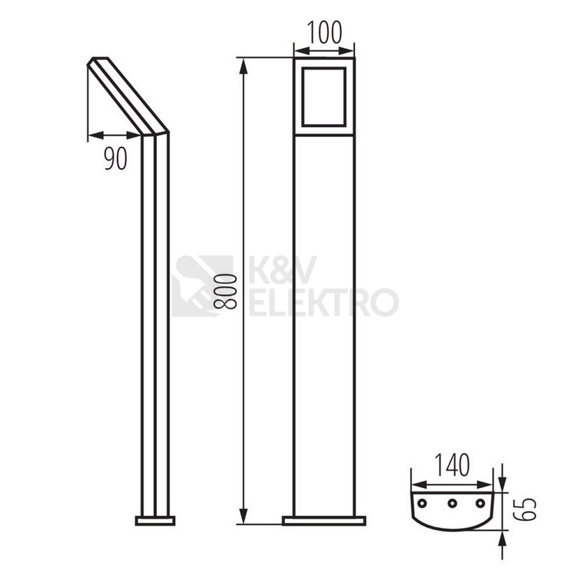 Obrázek produktu Sloupkové svítidlo Kanlux SEVIA LED 80 černá 23554 2