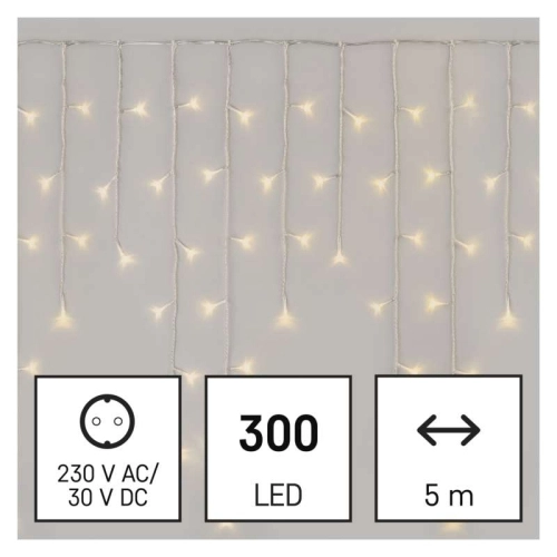 Vánoční osvětlení EMOS D4CW02 ZY1906 LED řetěz krápníky 5m teplá bílá ovladač programy
