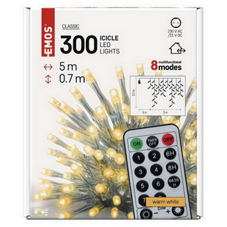 Vánoční osvětlení EMOS D4CW02 ZY1906 LED řetěz krápníky 5m teplá bílá ovladač programy (obrázek 4)