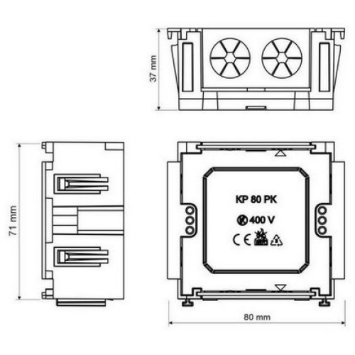 Přístrojová krabice KOPOS pro parapetní kanál KP 80 PK HB bílá