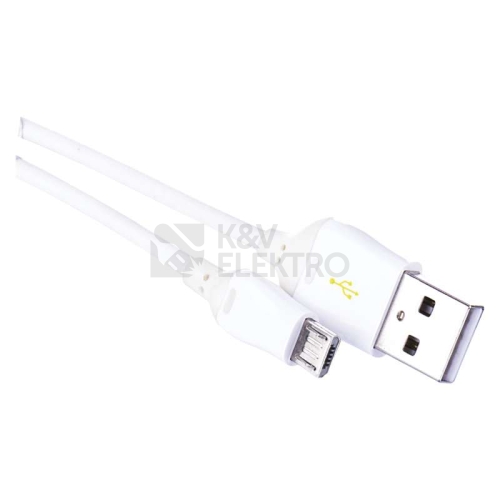 USB kabel EMOS 2.0 A/M - micro B/M 1m bílý, Quick Charge SM7004W