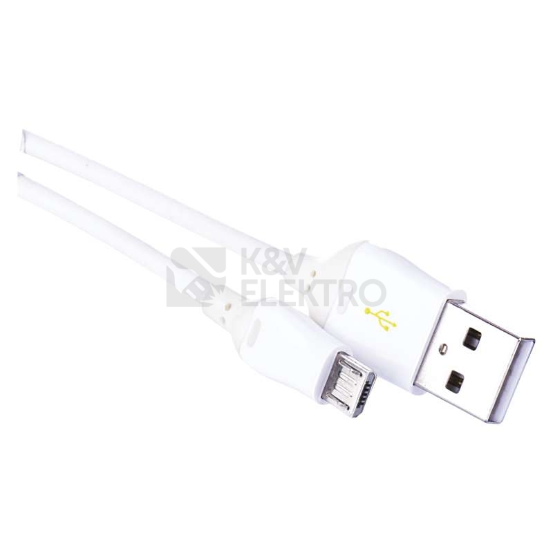 Obrázek produktu USB kabel EMOS 2.0 A/M - micro B/M 1m bílý, Quick Charge SM7004W 0