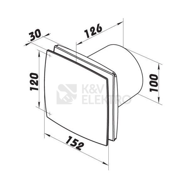 Obrázek produktu Axiální koupelnový ventilátor VENTS 100 LDA 12V 1009264 2