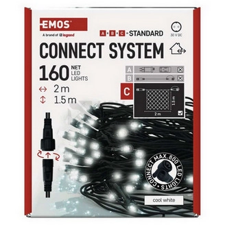 Obrázek produktu Propojovací vánoční síť bez zdroje EMOS Connecting D1DC01 ZY1934 160LED 2x1,5m studená bílá 7