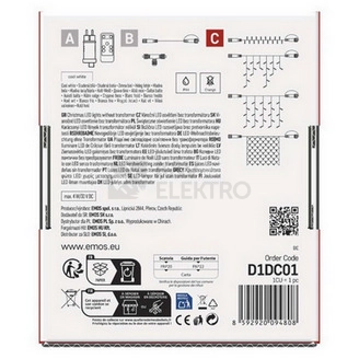 Obrázek produktu Propojovací vánoční síť bez zdroje EMOS Connecting D1DC01 ZY1934 160LED 2x1,5m studená bílá 8