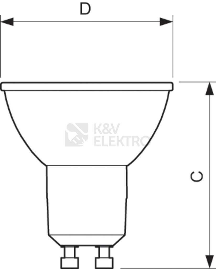Obrázek produktu LED žárovka GU10 Philips MV 3W (35W) teplá bílá (2700K) stmívatelná, reflektor 36° 2