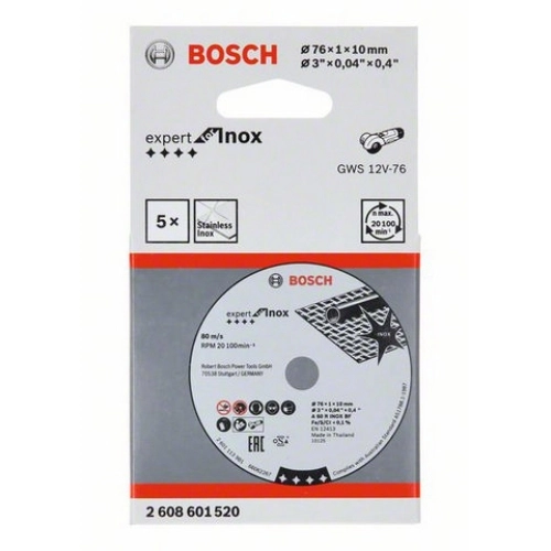 Řezný kotouč na nerez Expert for Inox 5ks 76x1x10mm 2.608.601.520 (obrázek 4)