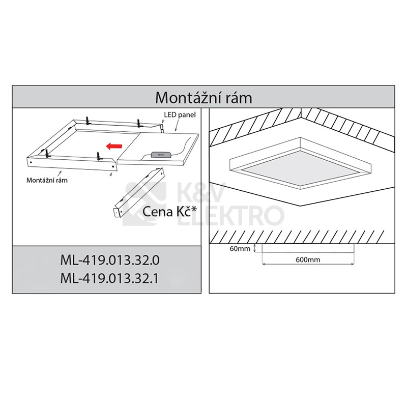 Obrázek produktu  Montážní rám McLED Office 6060 stříbrná ML-419.013.32.0 P-0606 3