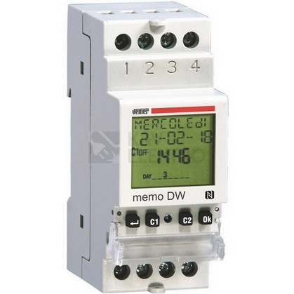 Obrázek produktu Spínací hodiny digitální Vemer Memo DW 1xCO s NFC VE339800 0