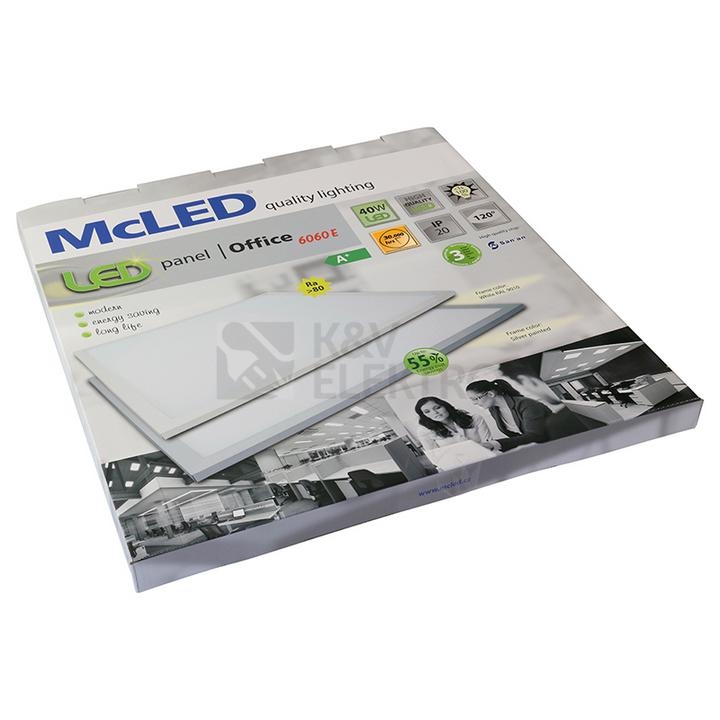 Obrázek produktu LED panel McLED Office 6060 E 40W 4000K neutrální bílá, stříbrné ML-413.321.32.0 9