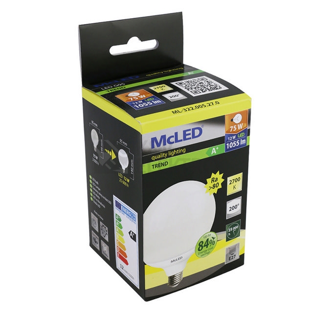 Obrázek produktu LED žárovka E27 McLED 12W (75W) teplá bílá (2700K) ML-322.005.27.0 3