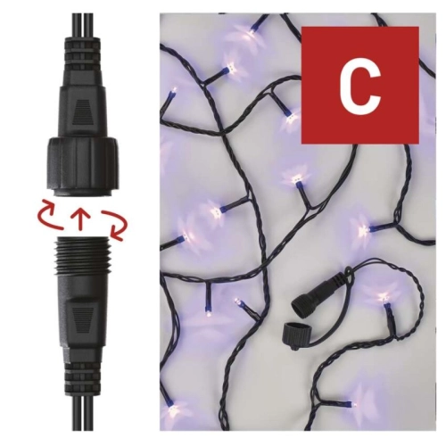 Propojovací vánoční řetěz bez zdroje EMOS Connecting D1AF01 ZY1930 100LED 10m fialová (obrázek 3)