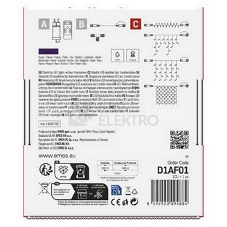 Obrázek produktu Propojovací vánoční řetěz bez zdroje EMOS Connecting D1AF01 ZY1930 100LED 10m fialová 8
