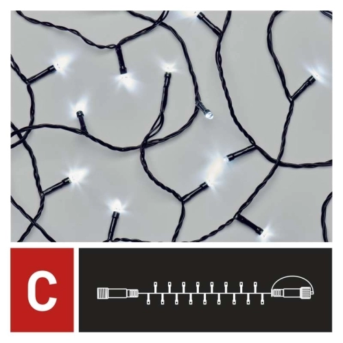 Propojovací vánoční řetěz bez zdroje EMOS Connecting D1AC03 ZY1925 100LED 10m studená bílá (obrázek 3)
