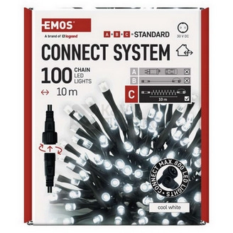Obrázek produktu Propojovací vánoční řetěz bez zdroje EMOS Connecting D1AC03 ZY1925 100LED 10m studená bílá 10