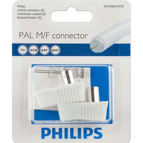  Anténní konektory IEC Philips SWV2560W/10 úhlový samec (blistr 2ks)