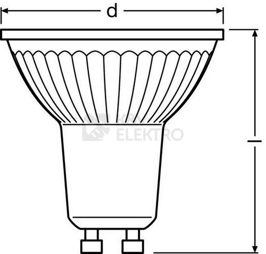 Obrázek produktu LED žárovka GU10 PAR16 OSRAM PARATHOM 4,3W (50W) neutrální bílá (4000K), reflektor 36° 2