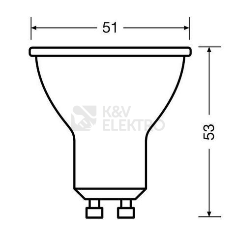 Obrázek produktu LED žárovka GU10 PAR16 Osram PARATHOM 6,9W (80W) teplá bílá (2700K), reflektor 36° 2