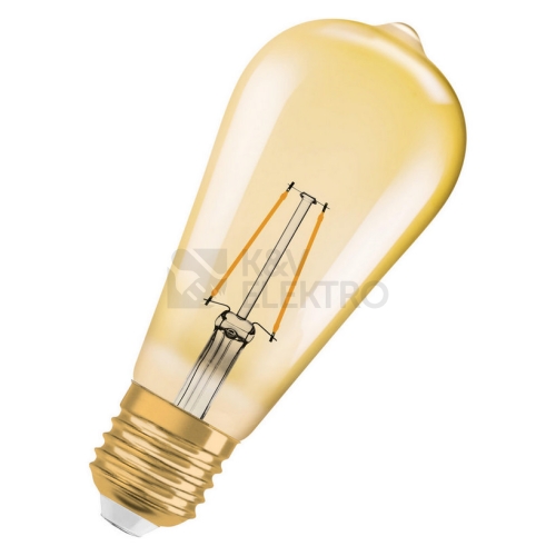  LED žárovka Vintage 1906 E27 OSRAM 2,5W (20W) teplá bílá (2000K) Retro Filament Gold Edison