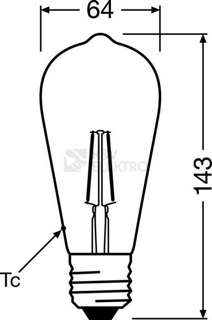 Obrázek produktu  LED žárovka Vintage 1906 E27 OSRAM 2,5W (20W) teplá bílá (2000K) Retro Filament Gold Edison 2