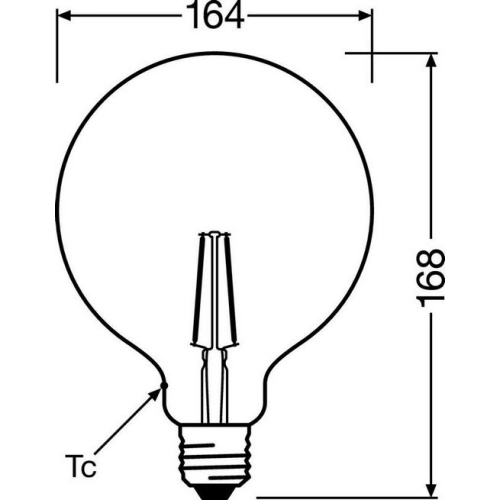 LED žárovka Vintage 1906 E27 OSRAM 2,5W (22W) teplá bílá (2400K) Retro Filament Gold Globe125 (obrázek 7)