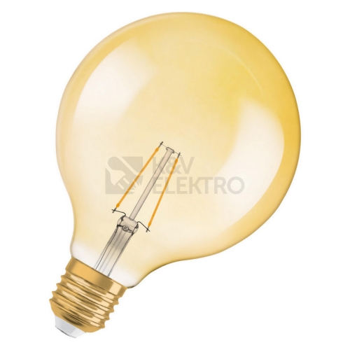 LED žárovka Vintage 1906 E27 OSRAM 2,5W (20W) teplá bílá (2400K) Retro Filament Gold Globe125