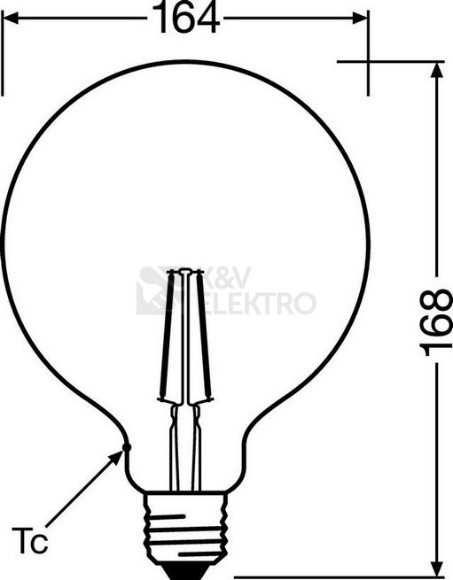 Obrázek produktu LED žárovka Vintage 1906 E27 OSRAM 2,5W (22W) teplá bílá (2400K) Retro Filament Gold Globe125 2