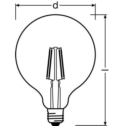LED žárovka Vintage 1906 E27 OSRAM 6,5W (52W) teplá bílá (2400K) Retro Filament Gold Globe125 (obrázek 3)